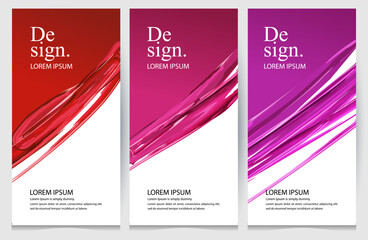 red, pink banner design, brush Modern abstract covers set. Cool gradient shapes composition. Usable for banner, cover, and header, cover header background for website design, Social Media, eps 10