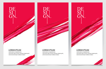 Fototapeta na wymiar banner red, dark red, design, brush Modern abstract covers set. Cool gradient shapes composition. Usable for banner, cover, and web, cover header background for website design, set of business cards