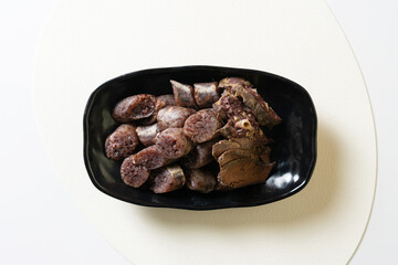 korea street food sundae top angle, 순대