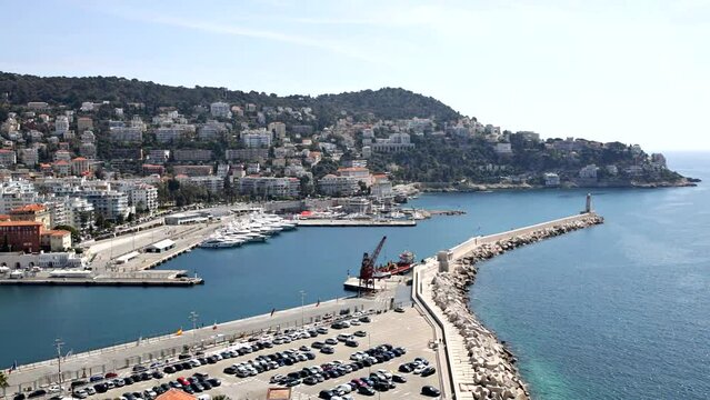 Marina and sea view of Nice, Cote d'Azur, France, South Europe