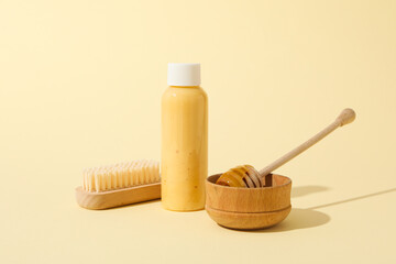 Concept of face and skin care supplies - Honey cosmetic