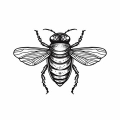 Cicada or moth logo vector art black and white