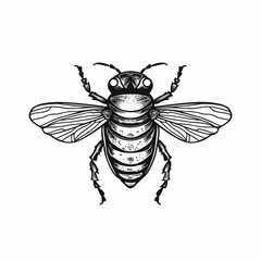 Cicada or moth logo vector art black and white