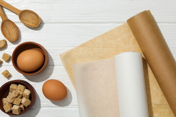 Concept of accessories for cooking and baking - baking paper