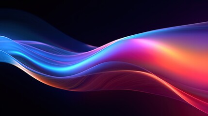3d render, abstract background with glowing waves.Generative Ai