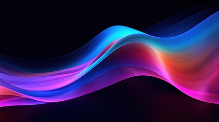 3d render, abstract background with glowing waves.Generative Ai