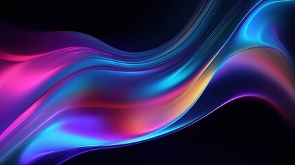 3d render, abstract background with glowing waves.Generative Ai