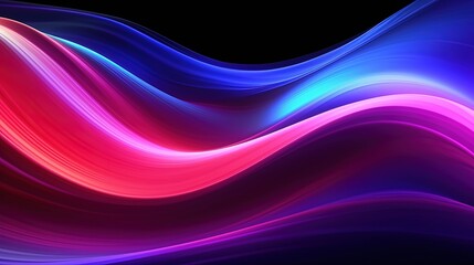 Obraz premium 3d render, abstract background with glowing waves.Generative Ai