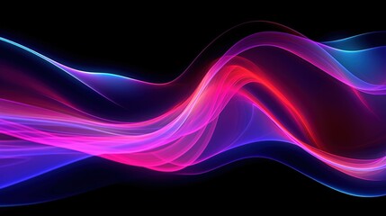 3d render, abstract background with glowing waves.Generative Ai