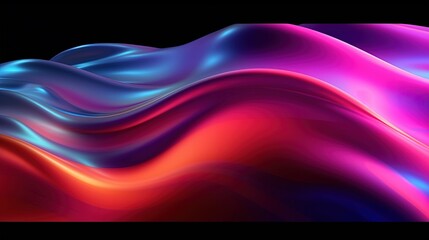 Fototapeta premium 3d render, abstract background with glowing waves.Generative Ai
