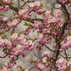Beautiful Cherry Blossom Seamless Pattern