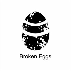 Broken egg logo design. Broken egg silhouette illustration.