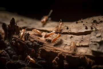 Termites in a tree. Generative AI