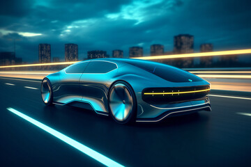 Plakat Autonomous Vehicles Future with Generative AI