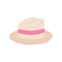 cap straw hat cartoon. protection fashion, summer clothing cap straw hat sign. isolated symbol vector illustration