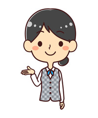 Obraz premium 女性事務員 案内 イラスト素材