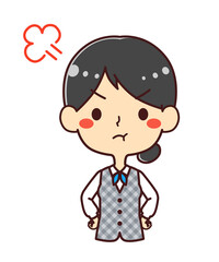 女性事務員　怒る　イラスト素材