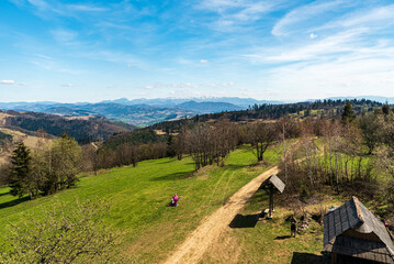 View from view tower on Martacky vrch hill in Javorniky mountains in Slovakia © honza28683