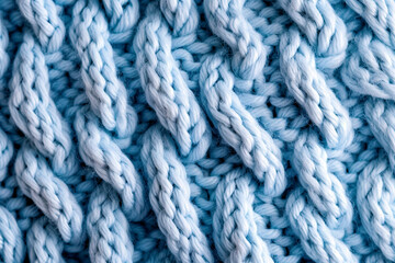 Blue knitted texture, resembling a cozy sweater.