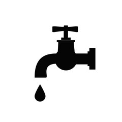 Faucet icon vector logo template. Water tap. Vector illustration.