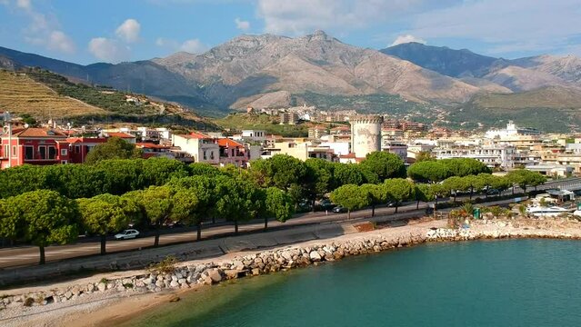 Sea landscape with Formia city, Lazio, Italy