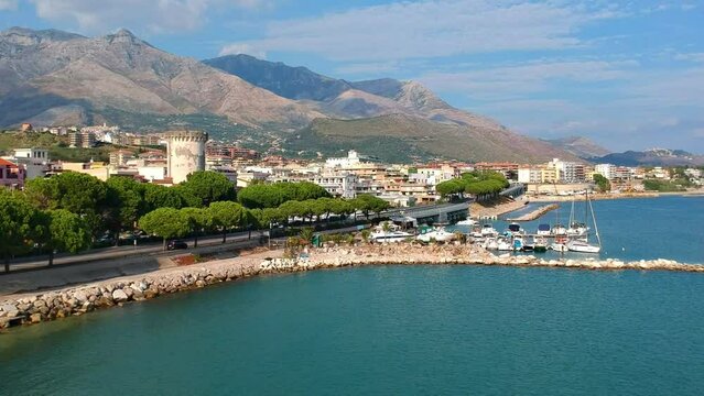 Sea landscape with Formia city, Lazio, Italy