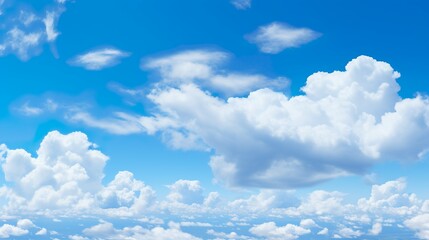 Fototapeta premium Blauer Himmel mit weißen Wolken, blue sky with white clouds - Generative AI