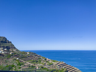 The island of La Gomera with terraced cultivation of fruit and vegetables