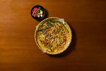 korea street food, Seafood and Green Onion Pancake, 해물파
