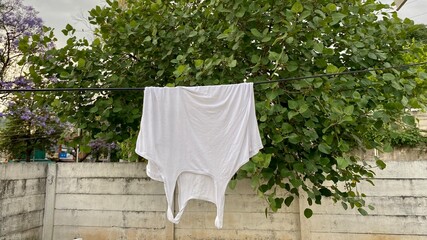 Cloth hanging on a clothesline