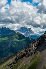 Fototapeta premium Monte Pelmo from Monte Sief mountain peak in the Dolomites