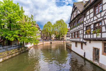 Canal side view in Strasbourg City of France