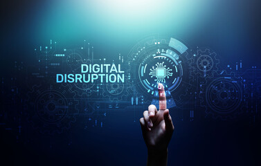 Digital disruption transformation digitalization innovation technology business concept.