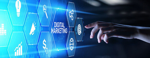DIgital marketing online internet business technology concept.