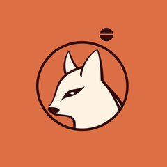 Fox logo minimalistic cover art vector