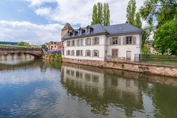 Fototapeta na wymiar Mansion of Ponts Couverts in Strasbourg