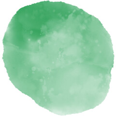 Green Circle Watercolor Stain Featuring Isolated