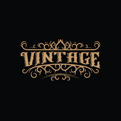 special elegant original classic vintage logo design with curved ornaments and calligraphy