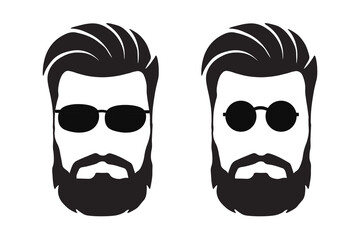 Beard icon. Hipster men style set vector ilustration.