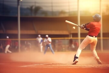 Fototapeta na wymiar bat man baseball athlete team game field player ball sport league. Generative AI.