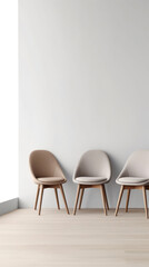 Fototapeta na wymiar chair design in a modern style. The chair features a unique silhouette with clean lines and a seamless, monochromatic finish