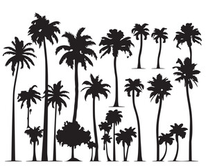 A set of silhouette pump tree vector collections.