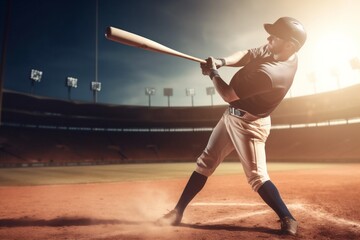 Obraz premium team man field person game sport athlete baseball bat player ball. Generative AI.