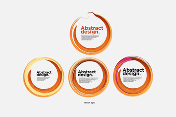 Vector Circle Brush Stroke colorfull, Grunge Background.  . Distress Frame, Brush strokes set, Graphic design element for web, corporate identity, cards, prints etc. Vector illustration 