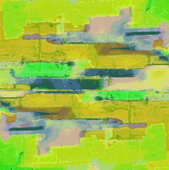 Illustration Vecteur Art Abstrait Contemporain Moderne Peinture Tableau Géométrique Vert Nature Paysage Carte Expression