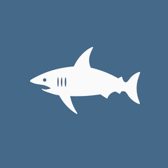 minimalistic shark zen logo vector art