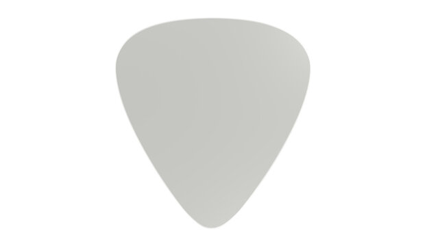 White silhouette of guitar plectrum isolated on transparent background. Music concept. 3D render