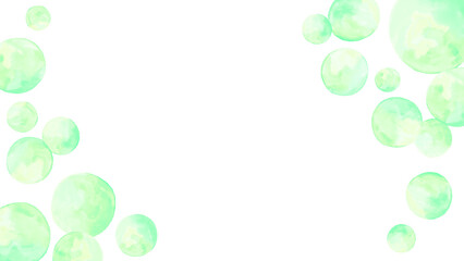 Clean gradient soap bubble background, simple and bright hand drawn watercolor illustration / きれいなグラデーションのシャボン玉の背景、シンプルで明るい手描きの水彩イラスト