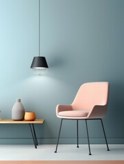 sleek and minimalist full body chair design takes center stage. The chair boasts a slender metal frame with a matte finish, accentuated by a cushioned seat and backrest