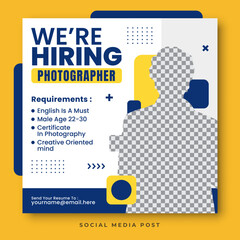 Photographer job vacancy social media post template